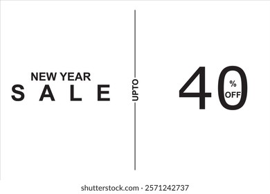 New Year sale up to 40% off for buyers and beautiful Art for social media with plain white background texture, amazing offer for customers, big sale, big discount