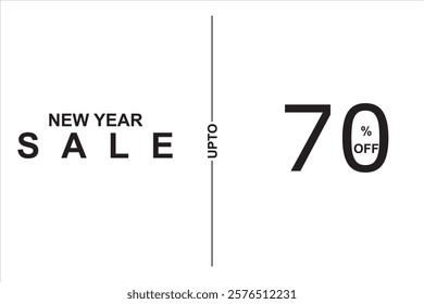 New Year sale up to 70% off for buyers and beautiful Art for social media with plain white background texture, amazing offer for customers, big sale, big discount