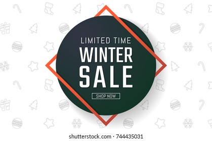 New Year sale Background Vector background for banner, poster, flyer