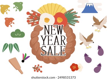 New year sale banner illustration