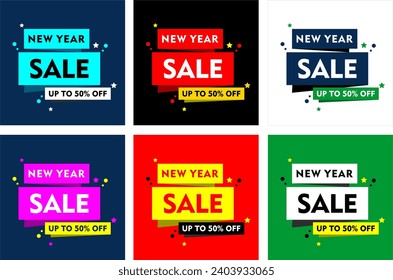 New Year Sale Banner Poster Advertisement Business Marketing For Social Media