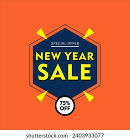 New Year Sale Banner Poster Advertisement Business Marketing For Social Media