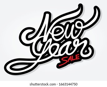 new year sale banner promotion tag design for marketing