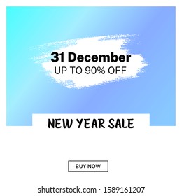 New year sale banner template, special offer discount poster for your business. Modern vector illustration