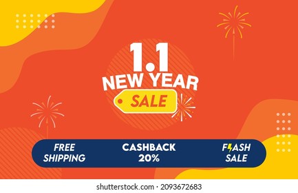 New Year Sale Banner Template Free Editable Vector