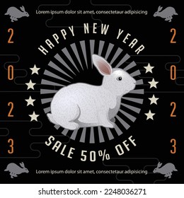 New Year Sale Banner Template. Vector Illustration