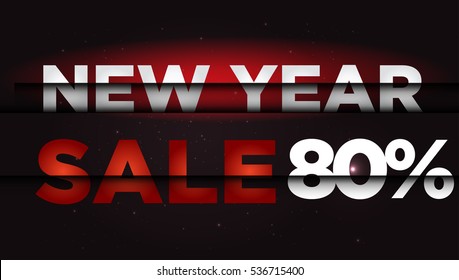 New Year Sale . Big winter sale,  80 percent