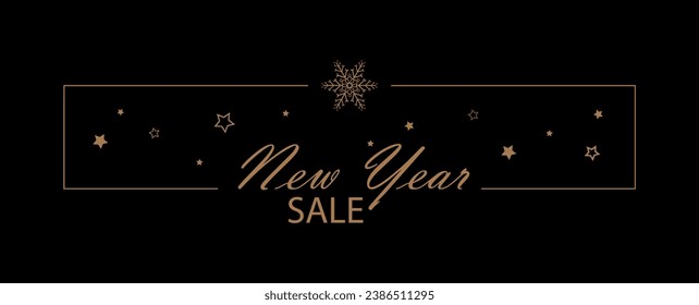 new year sale card on black background