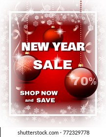 New Year Sale design banner to use on mobile devices and desktops