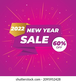 New Year sale discount banner template promotion design with Discount Tag, Vector illustration design
