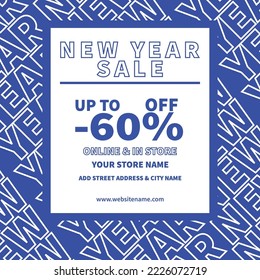 new year sale flyer poster social media post design
