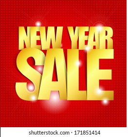 New Year Sale Paper Folding Design ( gold color ) 