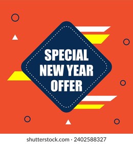 New Year Sale Poster Banner Discount Promo For Business Marketing Vector Art