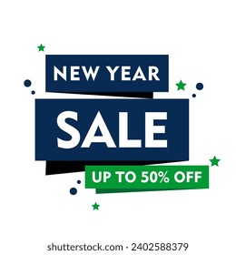 New Year Sale Poster Banner Discount Promo For Business Marketing Vector Art