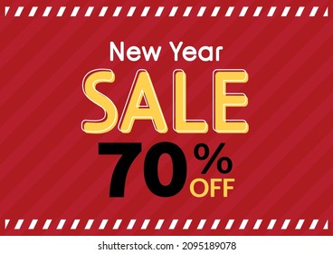 New Year Sale poster. Christmas and New Year Sale Gift Voucher, Discount Coupon Template Vector Illustration.