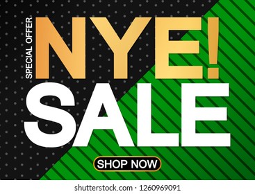 New Year Sale, poster design template, special offer, vector illustration