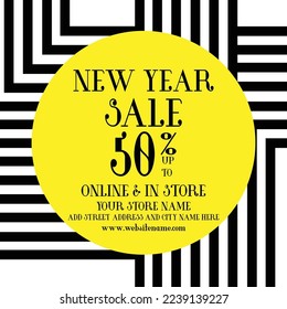 new year sale poster flyer social media post design
