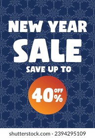 New year sale  poster flyer or  social media post design