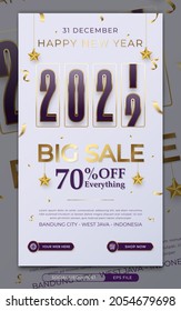 New year sale promo social media story or poster template