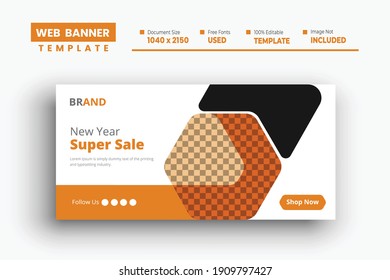New year sale web banner, 2021 Happy New Year Black Promotion Poster or banner with open gift wrap paper, Change or open to new year 2021 concept, Promotion and shopping template for New Year