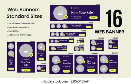New Year Sale Web Bundle Banner Design For Social Media Post