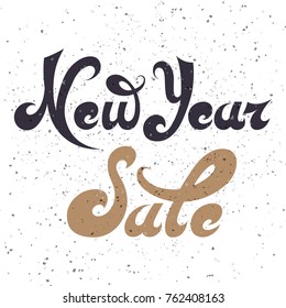 New Year Sale.lettering on white textyred background. Vector illustration.