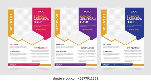 New year school admission abstract flyer design, Kids education flyer, Kids online admission open flier, handout, and advertising handout design