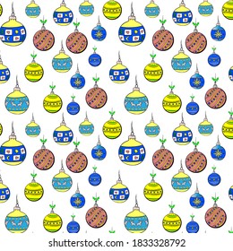 Juguetes navideños de fondo ininterrumpido de Año Nuevo