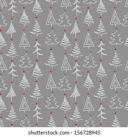 New year seamless background with tree