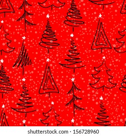 New year seamless background with tree