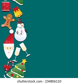 New year seamless border. Endless Christmas template. Use as a greeting card