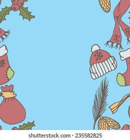 New year seamless border. Endless Christmas template. Use as a greeting card