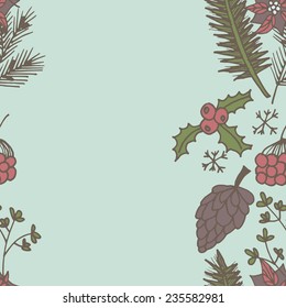New year seamless border. Endless Christmas template. Use as a greeting card