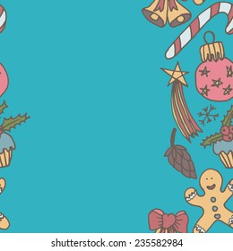 New year seamless border. Endless Christmas template. Use as a greeting card
