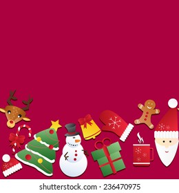 New year seamless border. Endless Christmas template. Use as a greeting card