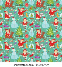 New Year seamless pattern