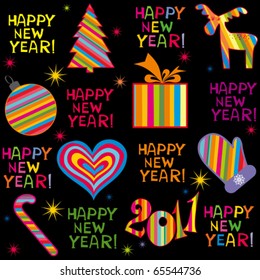 New Year seamless pattern