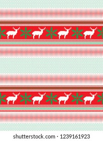 New Year Seamless Pattern, Christmas deer vector pattern