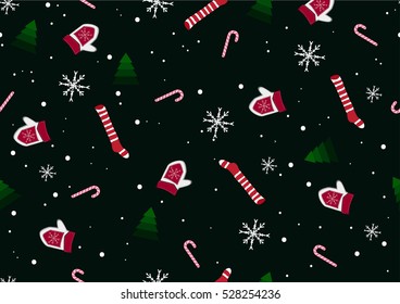 New Year seamless pattern. New Year, Christmas. Vector background.