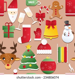 New year seamless pattern. Endless Christmas template. Use as a pattern fill. 