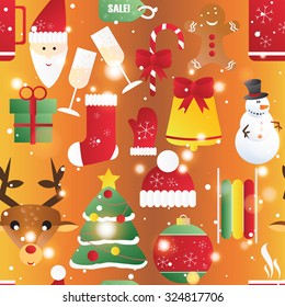 New year seamless pattern. Endless Christmas template. Use as a pattern fill. 