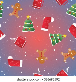 New year seamless pattern. Endless Christmas template. Use as a pattern fill. 