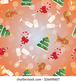 New year seamless pattern. Endless Christmas template. Use as a pattern fill. 