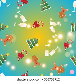 New year seamless pattern. Endless Christmas template. Use as a pattern fill. 