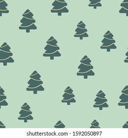 new year seamless pattern with fur trees