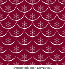 New year seamless pattern with garland and snowflake. Christmas print