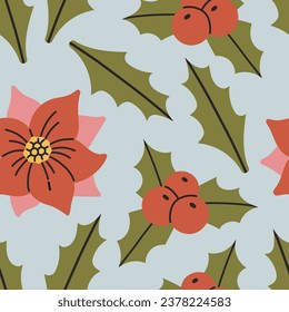 New year Seamless Pattern. Hand drawn pattern. New year texture for print, wrapping paper, design, fabric, decor, gift.