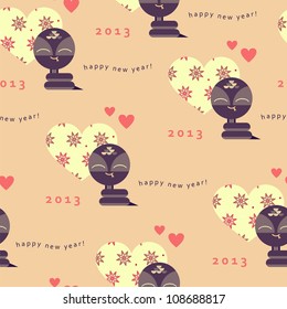 New year seamless pattern with snake (vector version)