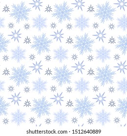 New Year seamless pattern with snowflakes. Vector.