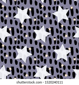 New Year Seamless Pattern Texture with Stars